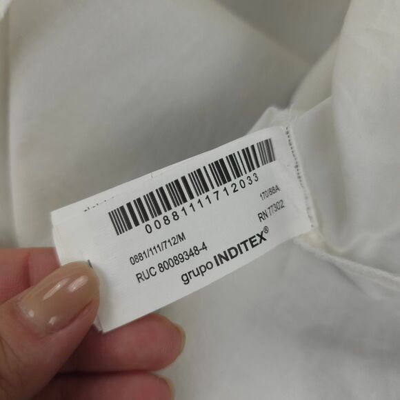 ZARA Cropped Peter Pan Collar Shirt Boho Victorian Cottagecore Preppy Classic - Picture 10 of 11